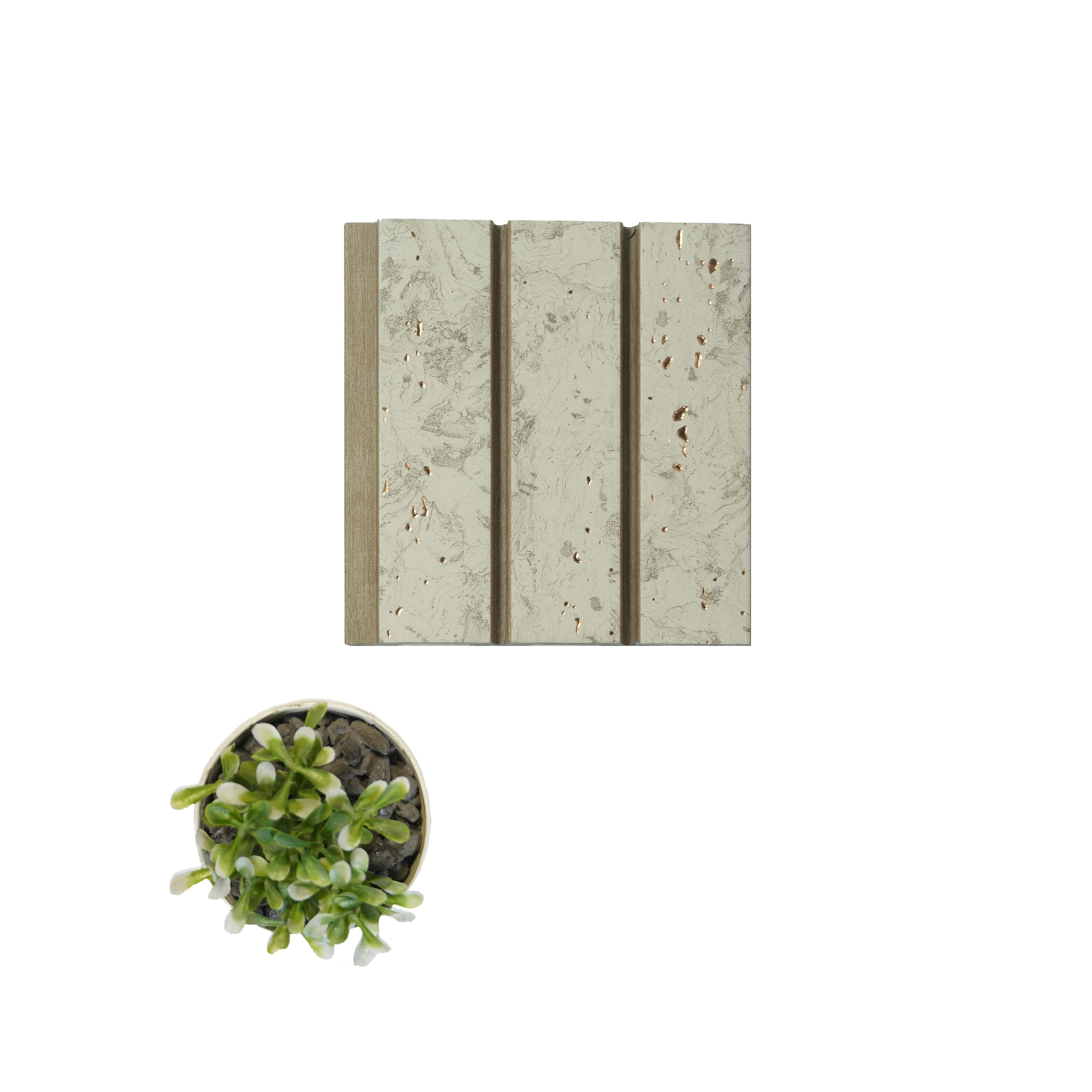 Wooden Charcoal Louvers Wood Beige 8x0.39 Ft - Pn 00832