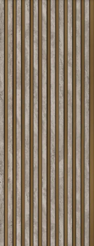 Wooden Charcoal Louvers Panel Wood Beige 8x0.83 Ft - Ed 82024