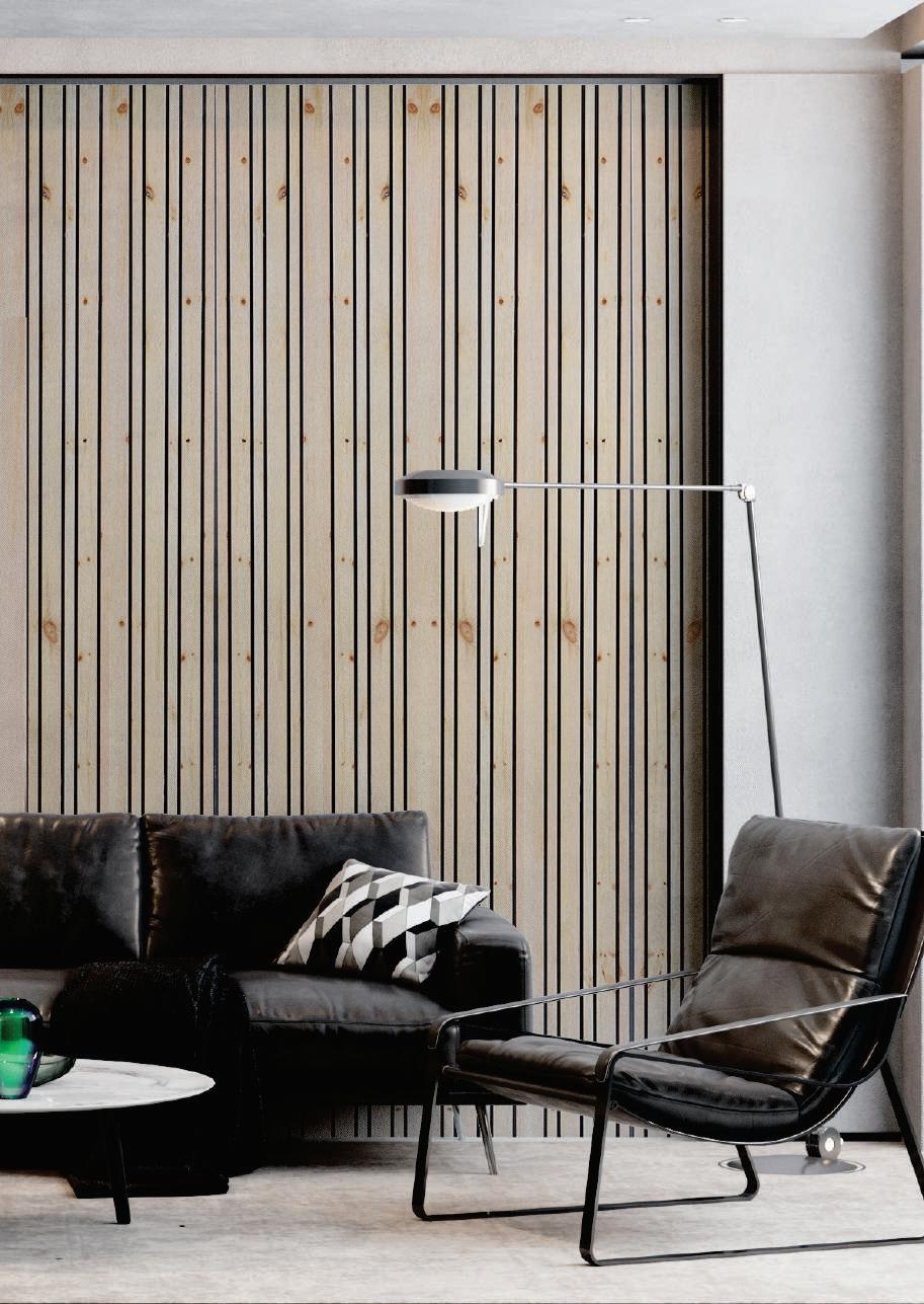 Premium Wood Panel Wooden Look Charcoal Louvers/Panel 9x0.93 ft wood Beige WK02