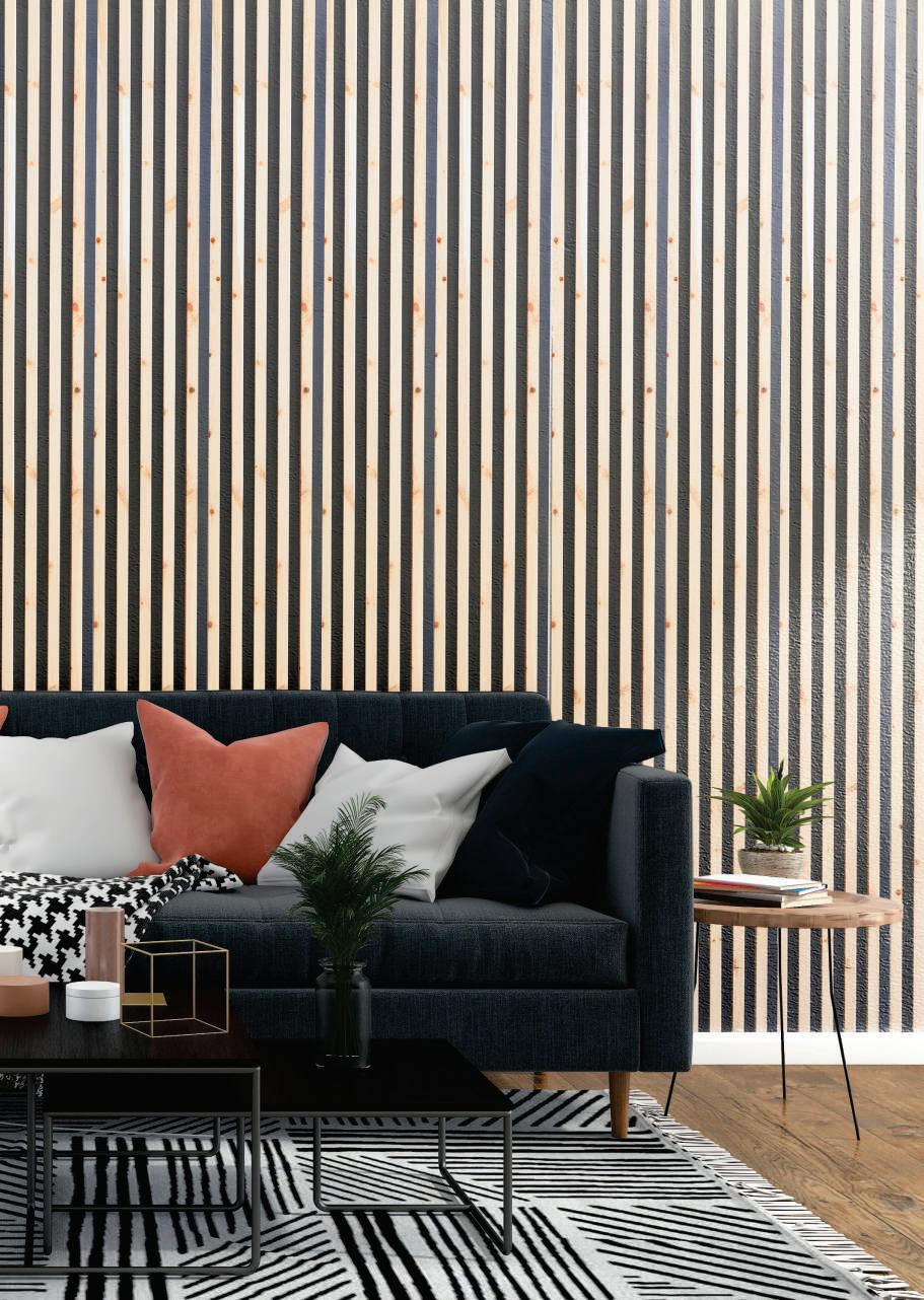 Premium Wood Panel Wooden Look Charcoal Louvers 9x0.93 ft wood Beige WK03