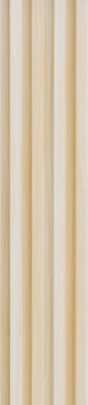 Wooden Wpc Louvers Panel Wood Beige 9.5x0.5 Ft - Pn 02901
