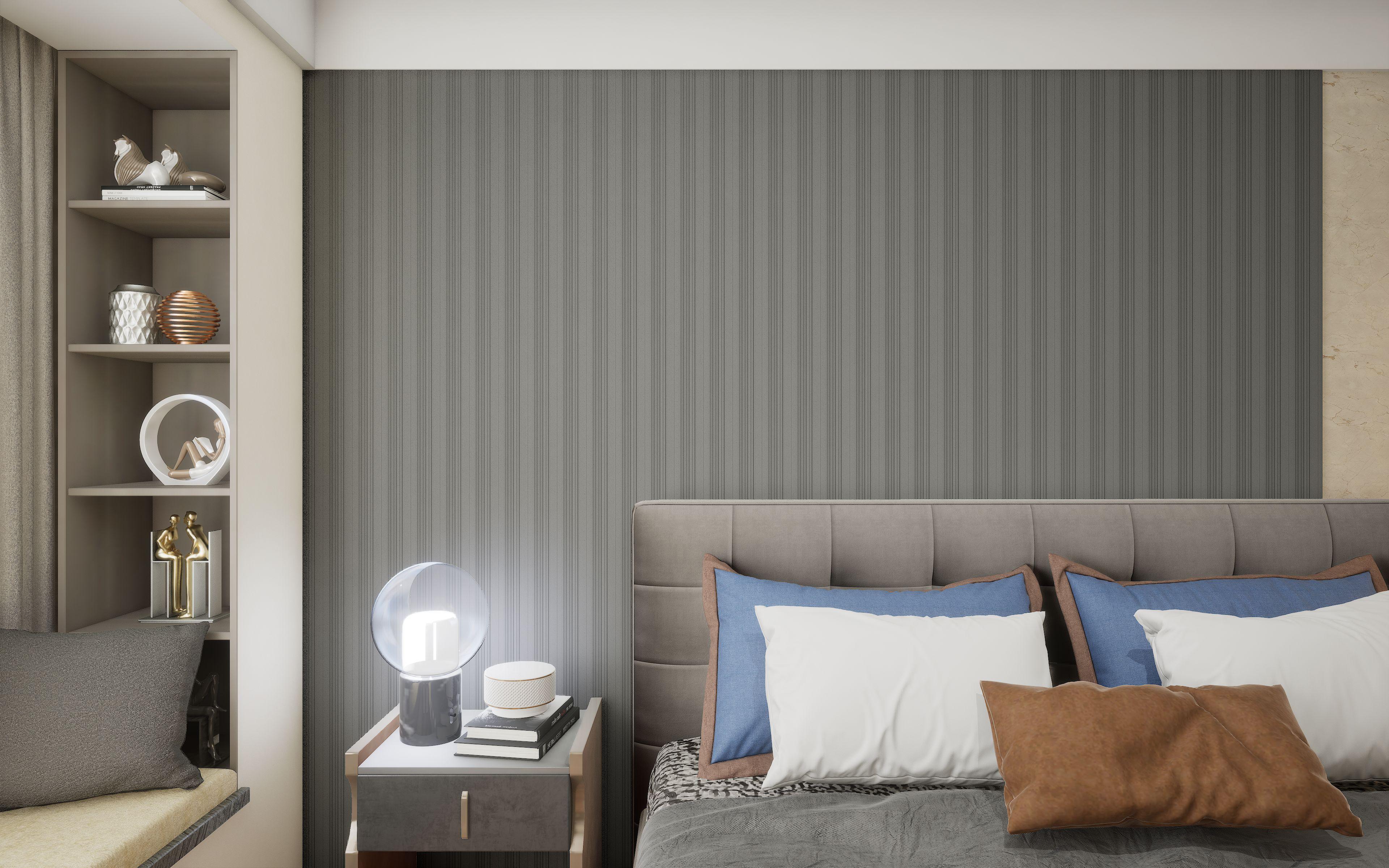 Black Charcoal Louvers Panel Sleek & Splendid Series Plain Colors 8x0.41 Ft - Sa 4004