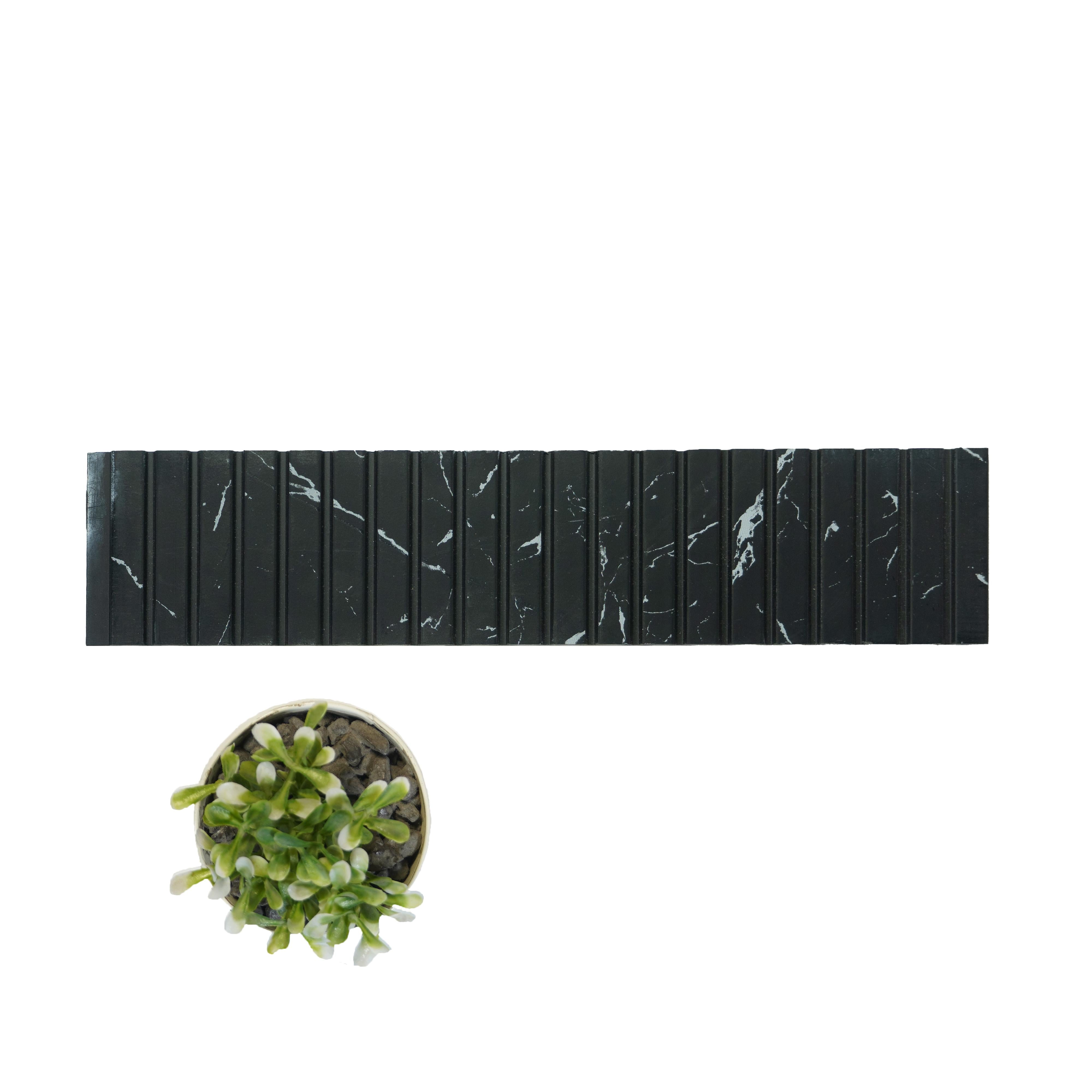 Black Marble Charcoal Louver & Stone 8x1 Ft - Pn 00758