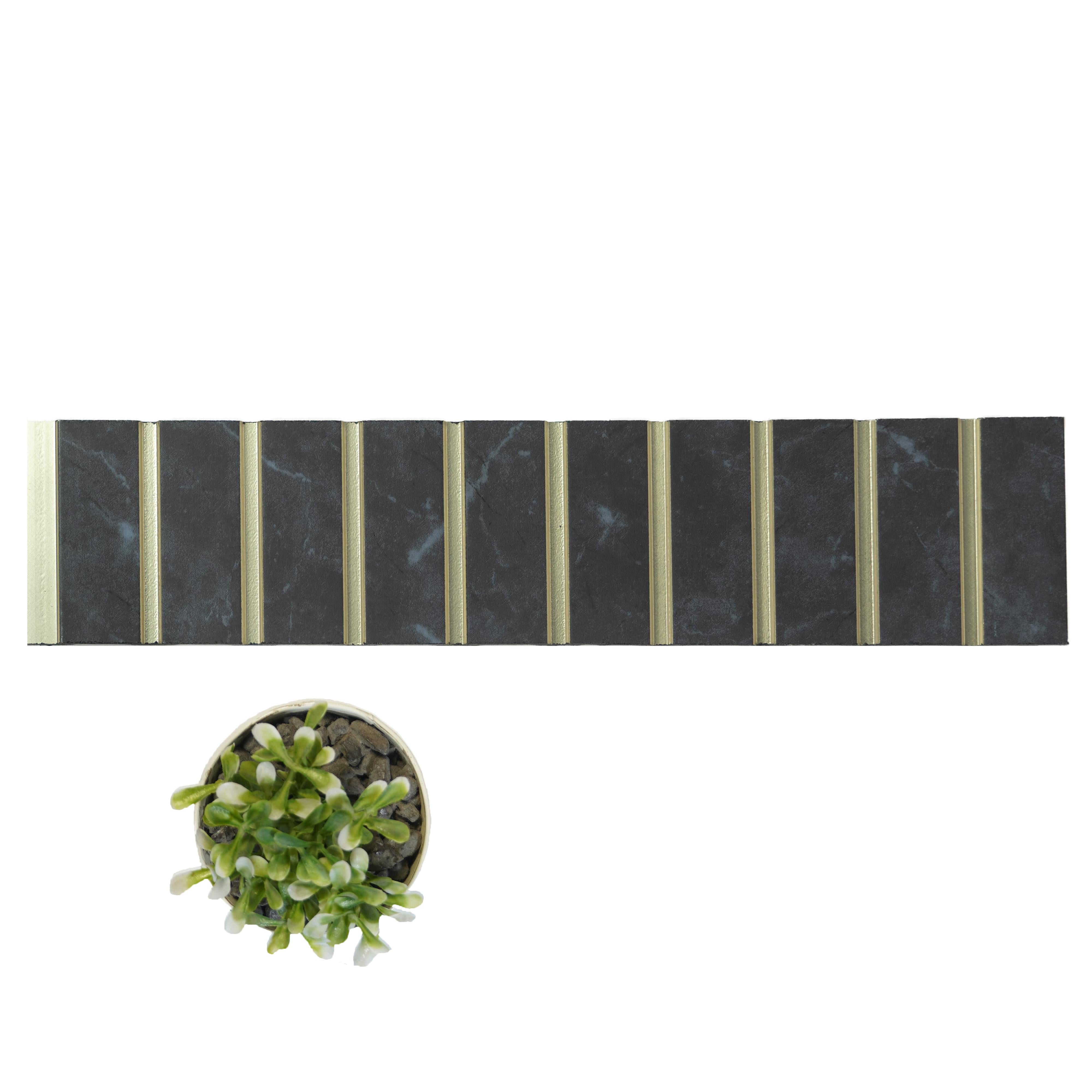 Black Marble Charcoal Louver & Stone 8x1 Ft - Pn 00767