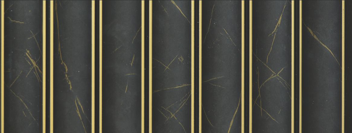 Black Marble Charcoal Louver & Stone 8x0.49 Ft - Cl 4206