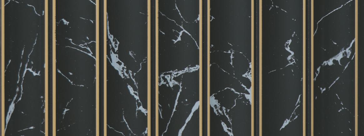 Black Marble Charcoal Louver & Stone 8x0.49 Ft - Cl 4207