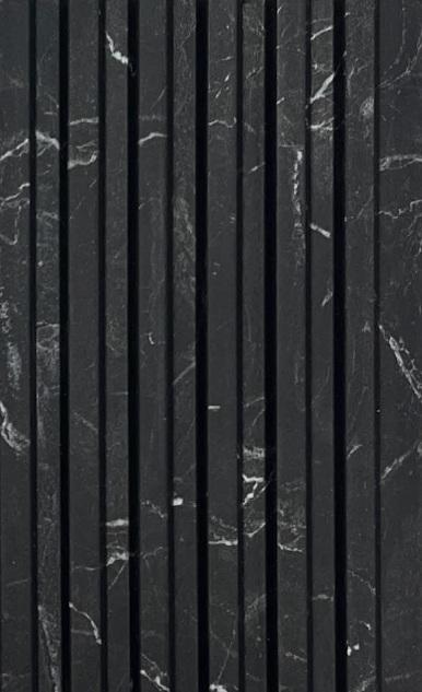 Premium Charcoal Panel Marble & Stone Louvers Black 8x0.41 Ft - Pn 04192