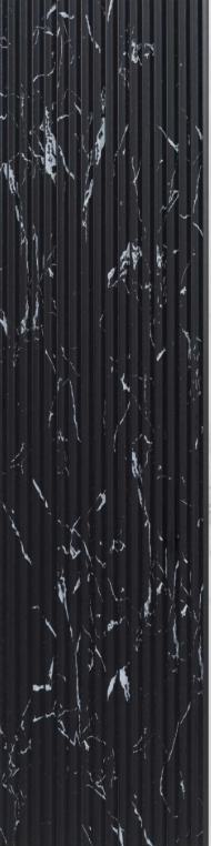 Black Marble Charcoal Louvers Panel & Stone 8x0.52 Ft - Pn 00535