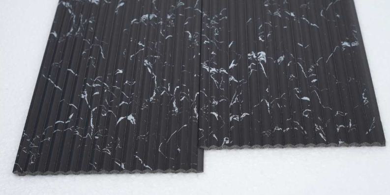 Black Marble Charcoal Louvers Panel & Stone 8x0.52 Ft - Pn 00535