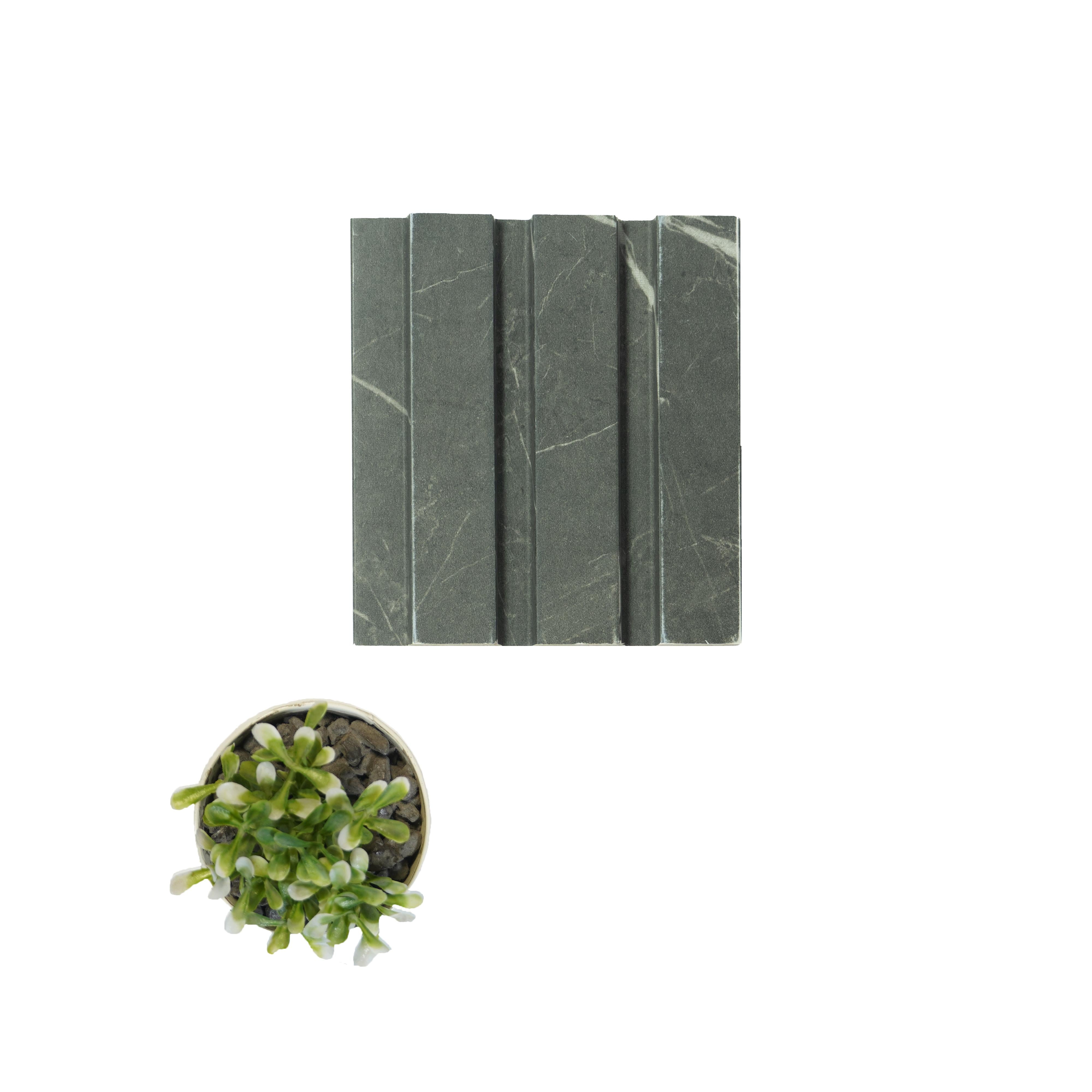 Black Marble Charcoal Louvers & Stone 9.5x0.41 Ft - 1C 01508
