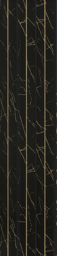 Black Marble Charcoal Louvers Panel & Stone 8x0.83 Ft - Ed 82003