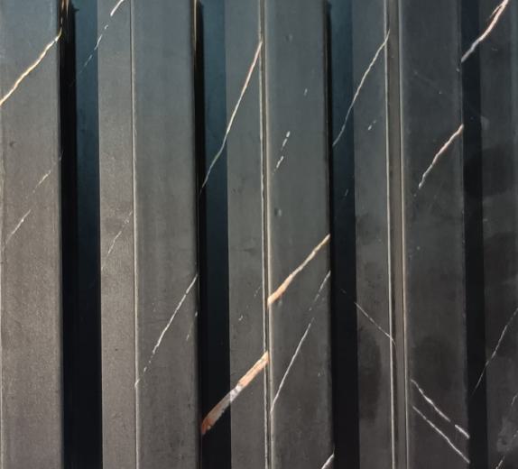 Black Marble Wpc Louver & Stone 9.5x0.54 Ft - Pn 00271