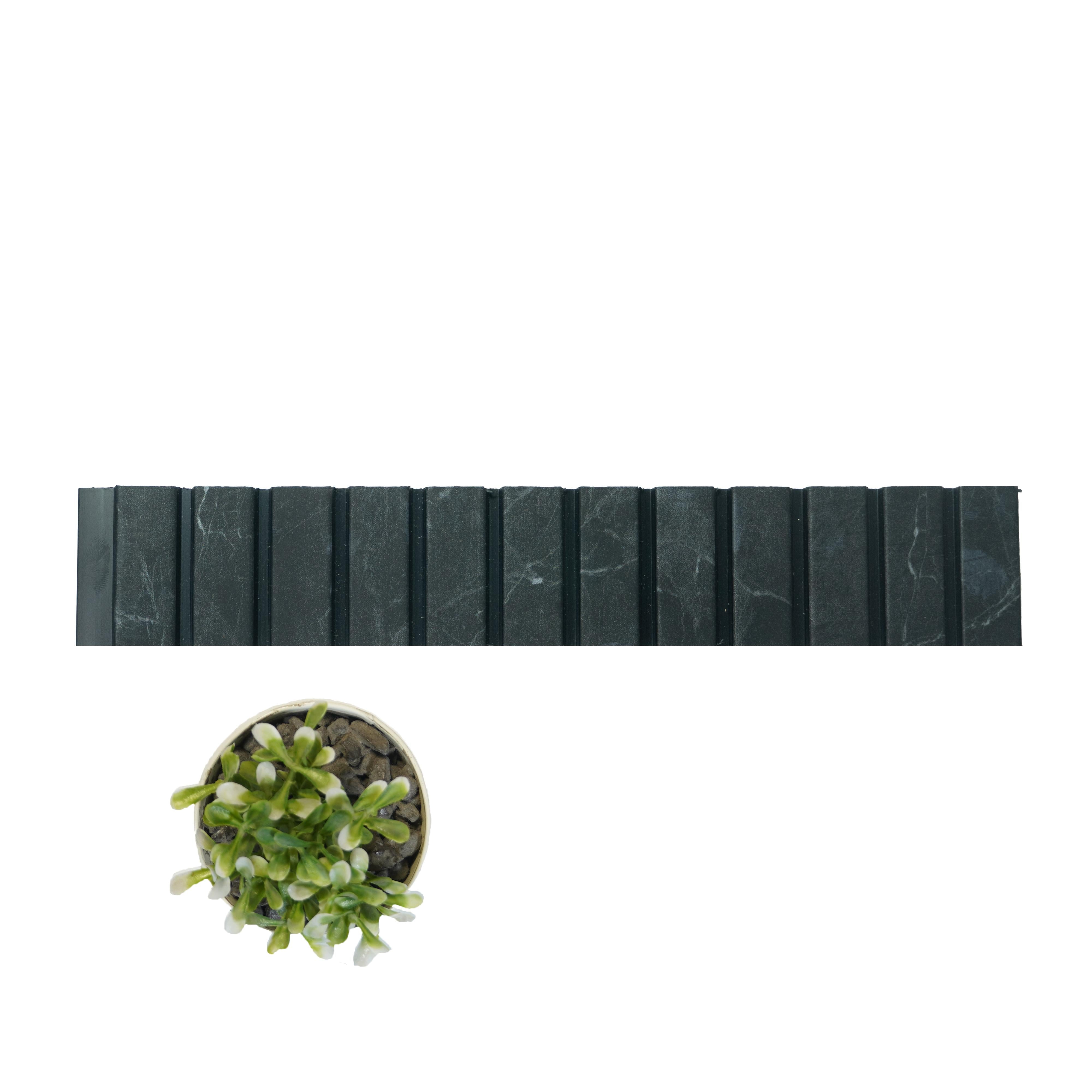 Rang Charcoal Louver Marble & Stone Black 8x1 Ft - Ra 8116