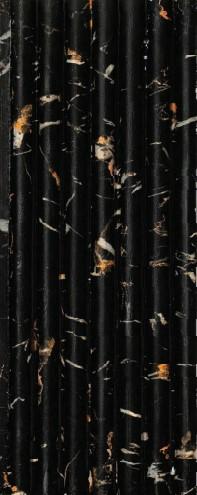 Black Patterned Finish Charcoal Louvers Panel Designer 8x0.41 Ft - 4511