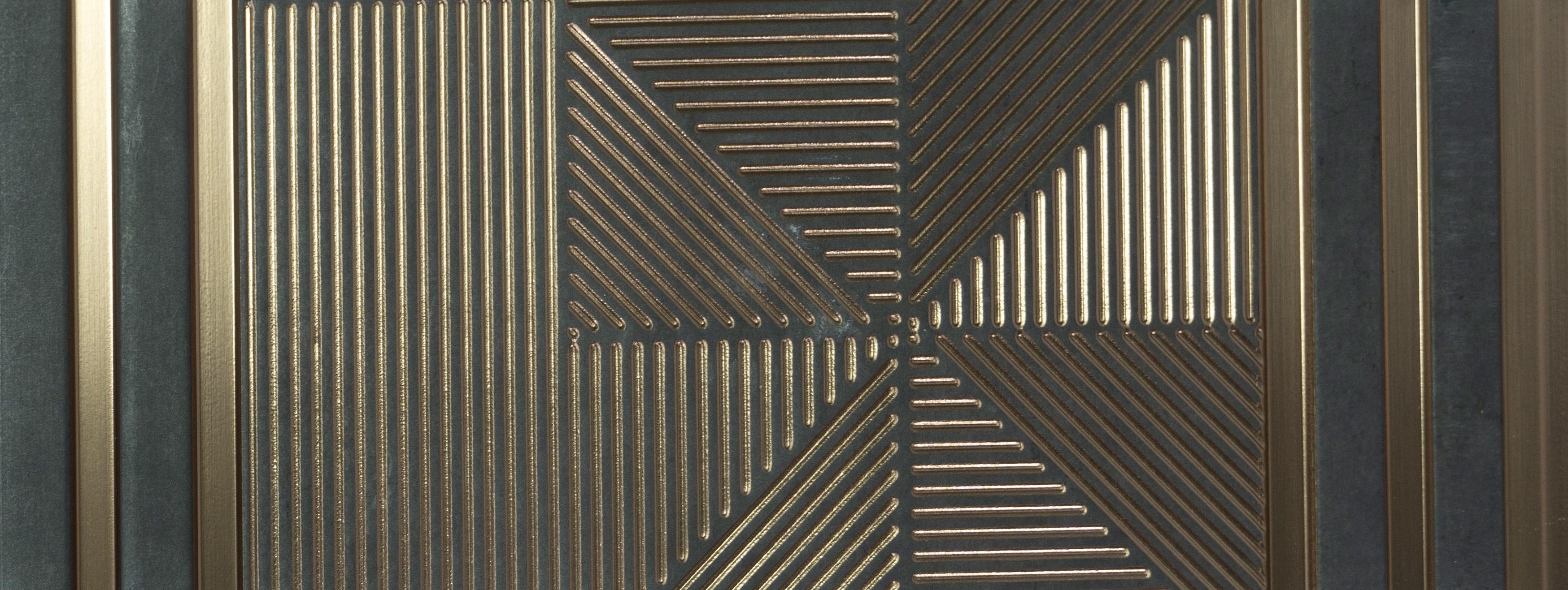 Black Patterned Charcoal Louver Designer 8x1 Ft - Pn 00783