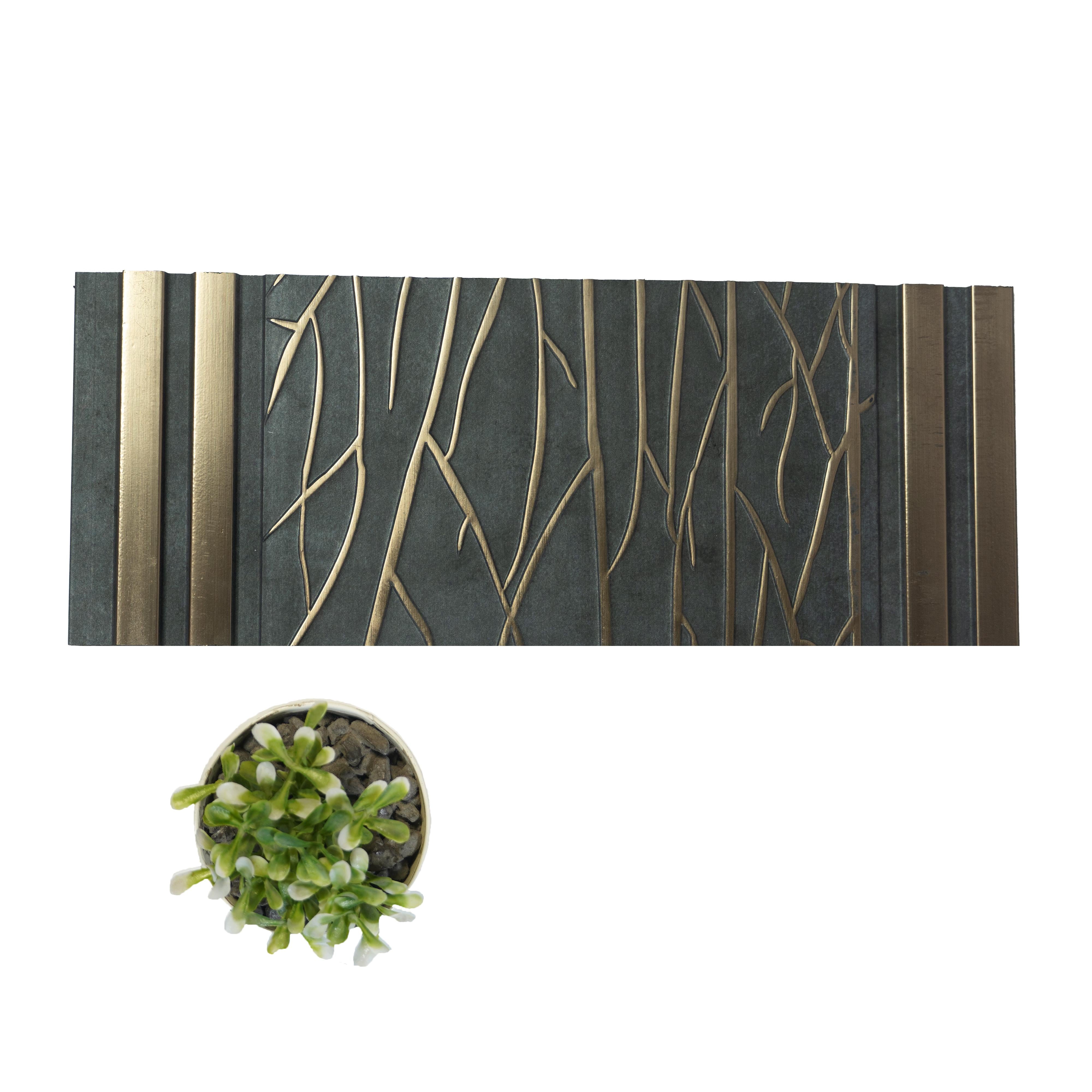 Black Patterned Charcoal Louver Designer 8x1 Ft - Pn 00792