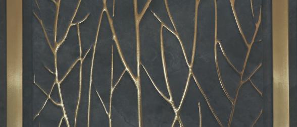 Black Patterned Charcoal Louver Designer 8x1 Ft - Pn 00792