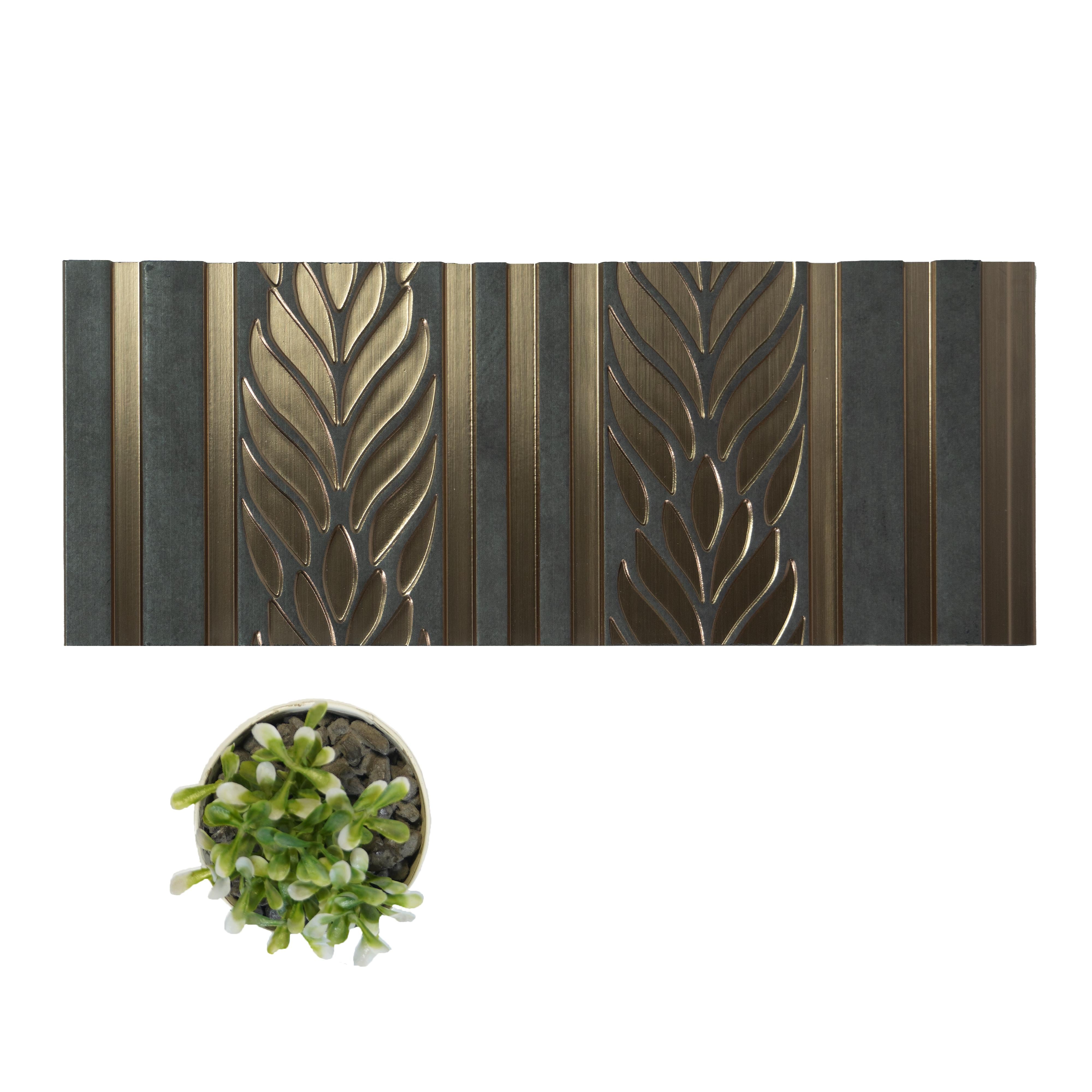 Black Patterned Charcoal Louver Designer 8x1 Ft - Pn 00796