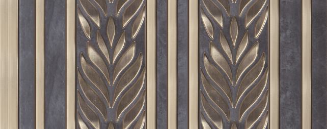 Black Patterned Charcoal Louver Designer 8x1 Ft - Pn 00796