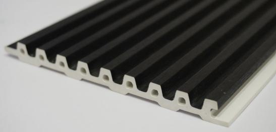 Plain Colour Wpc Louver Colors Black 9.5x0.41 Ft - Pn 03016 E