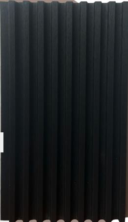 Plain Colour Wpc Louver Colors Black 9.5x0.41 Ft - Pn 03016 E