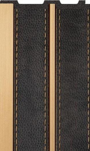 Interlock Charcoal Louvers Fabric Black Stitch 8x0.4 Ft - Pn 02711 B