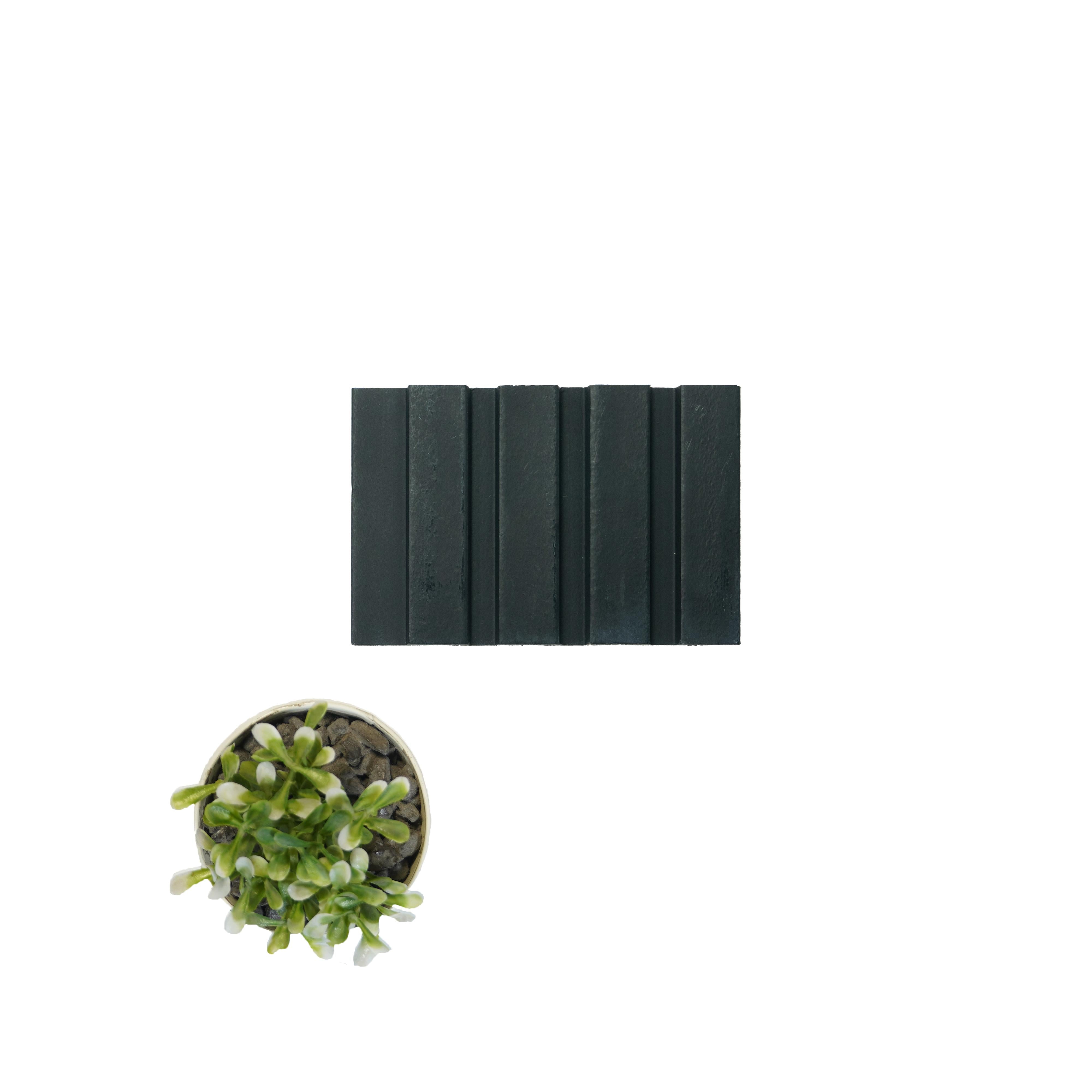Black Stone Charcoal Louvers Panel Marble & 9.5x0.4 Ft - Pn 03396