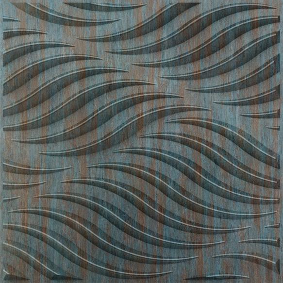 Rustic Wood Swirl 3D Wall Panel Black 1.6x1.6 Ft -