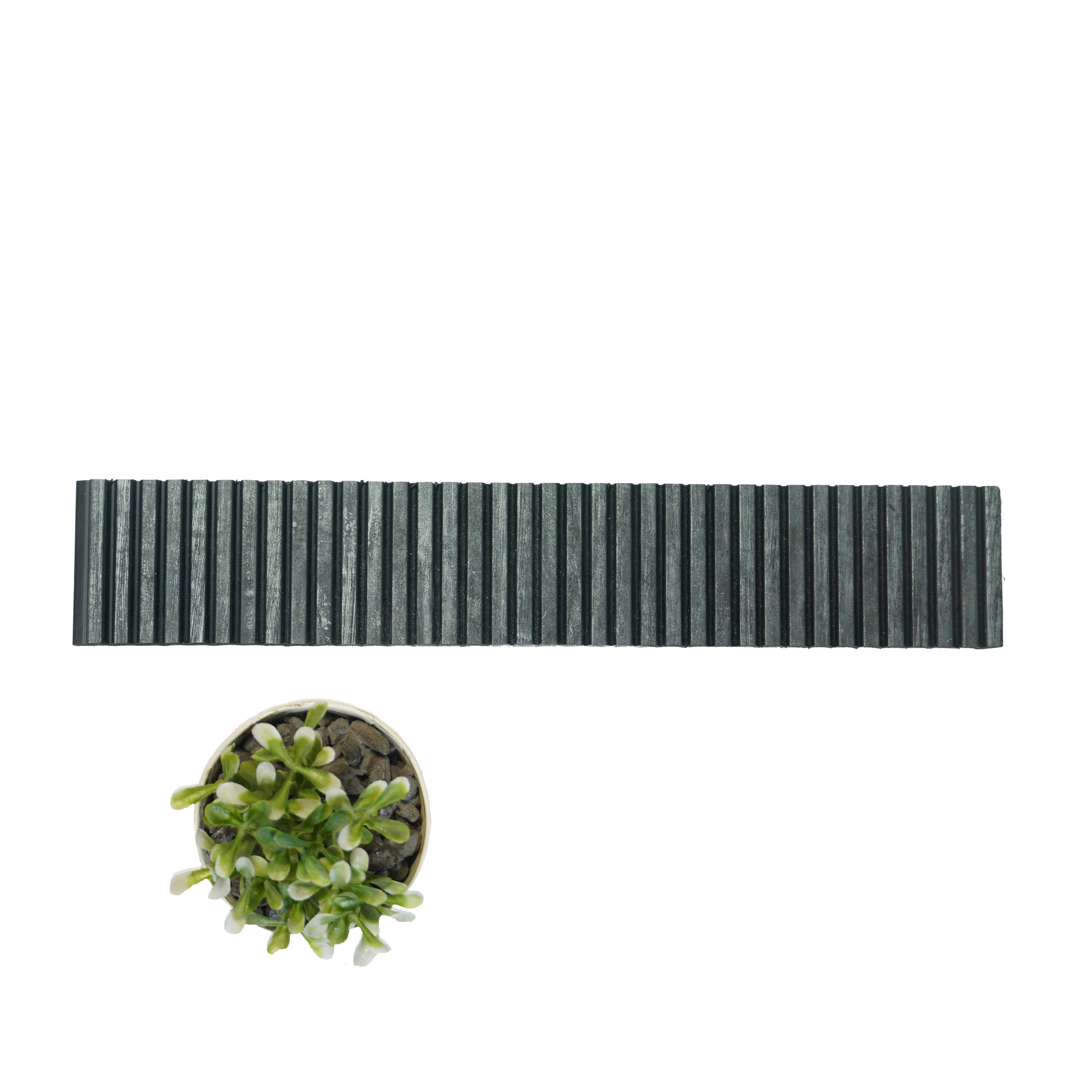 Rang Charcoal Louver Wood Black 8x1 Ft - Ra 8125