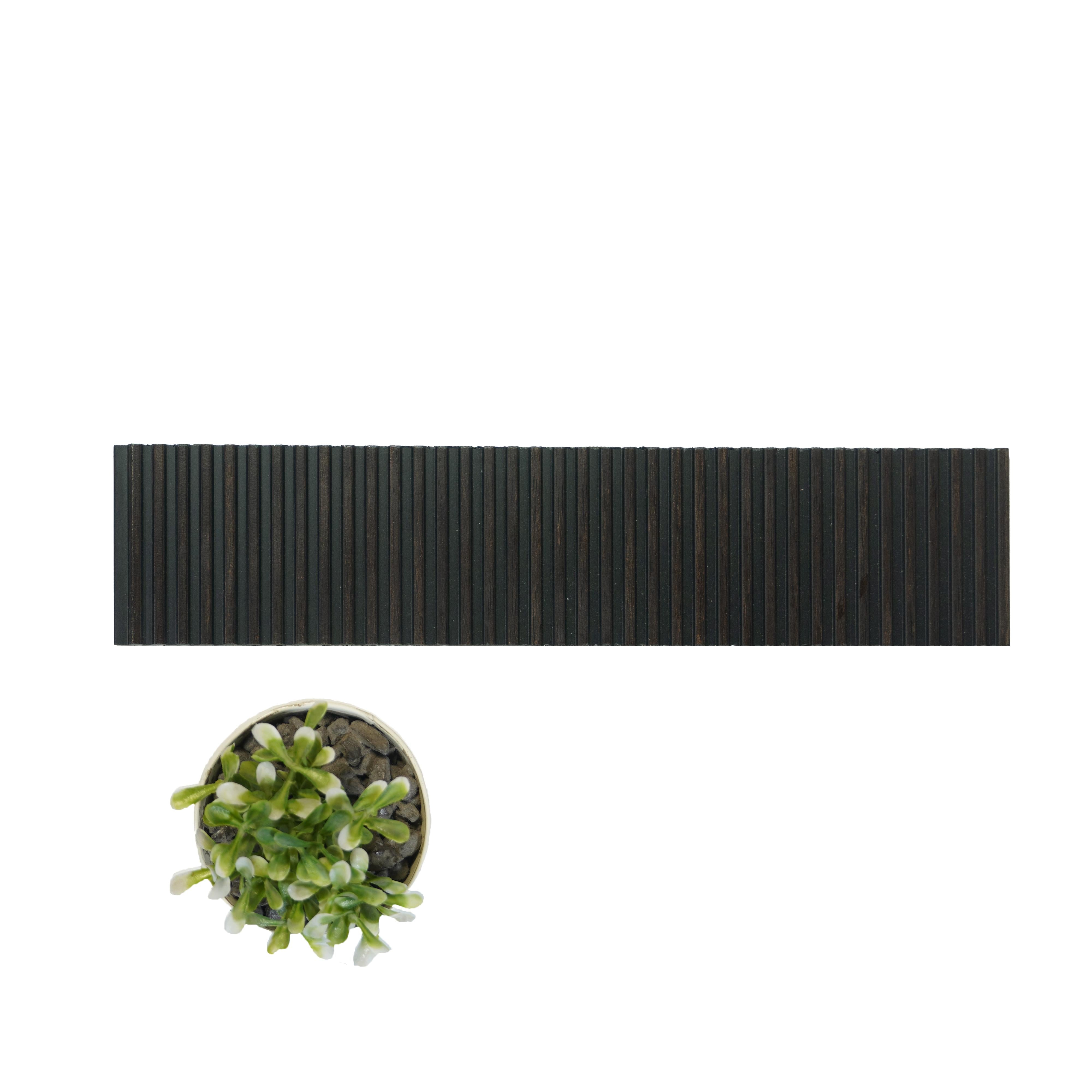 Black Wooden Charcoal Louver Wood 8x1 Ft - Pn 00756