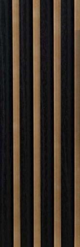 Premium Charcoal Panel Wood Louvers Black 9.5x0.32 Ft - Pn 00485