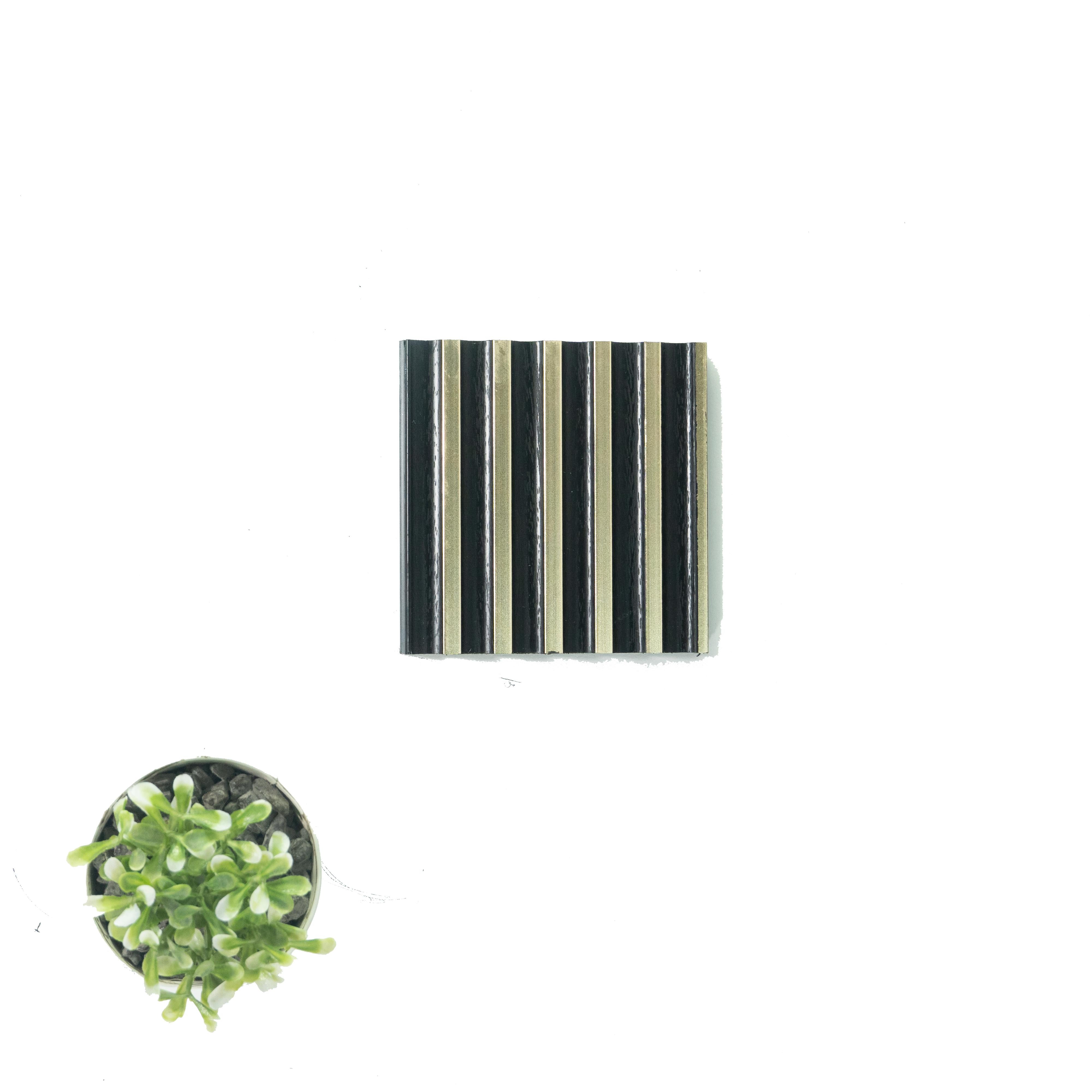 Premium Charcoal Panel Wood Louvers Black 9.5x0.32 Ft - Pn 00485