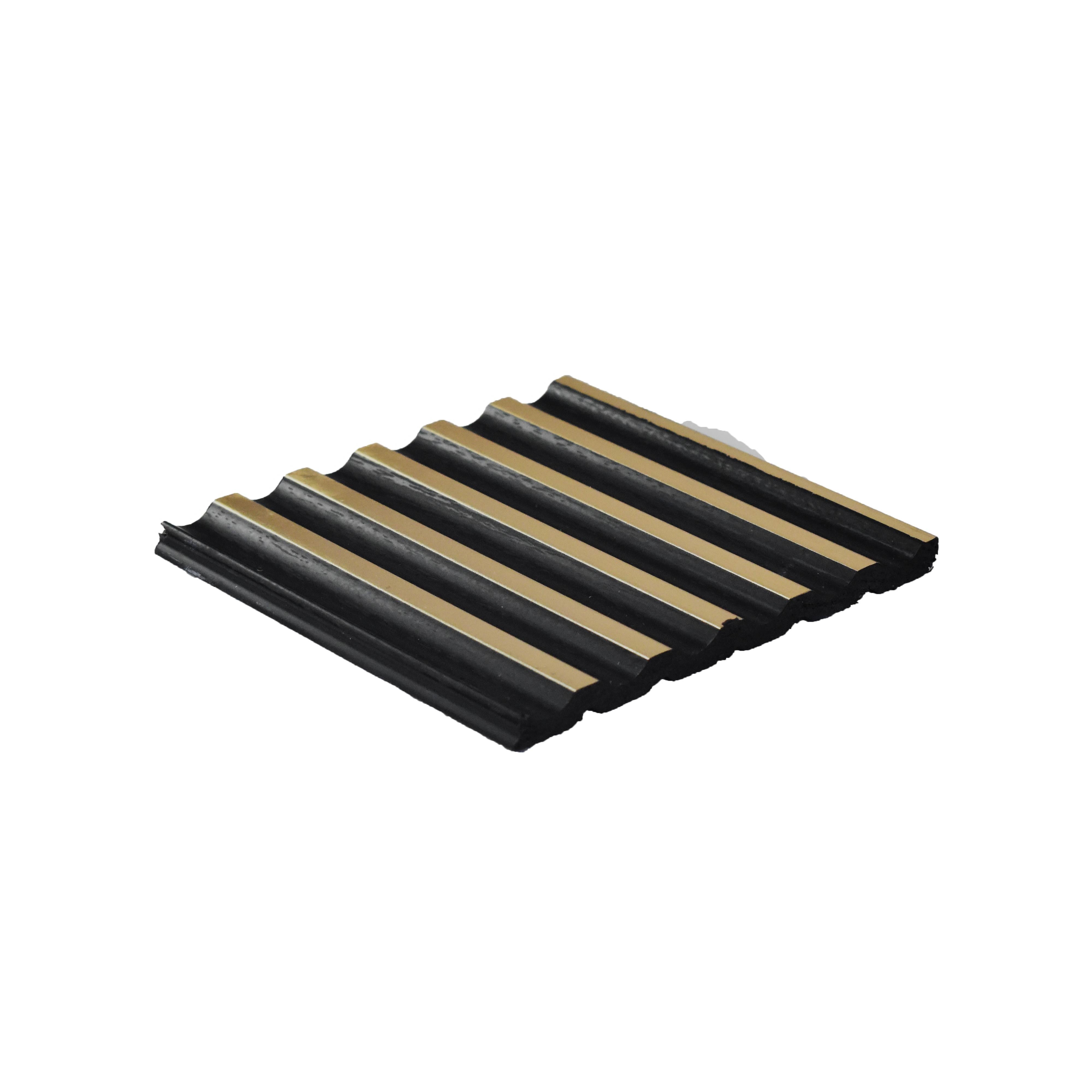 Premium Charcoal Panel Wood Louvers Black 9.5x0.32 Ft - Pn 00485
