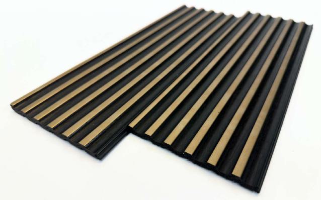 Premium Charcoal Panel Wood Louvers Black 9.5x0.32 Ft - Pn 00485