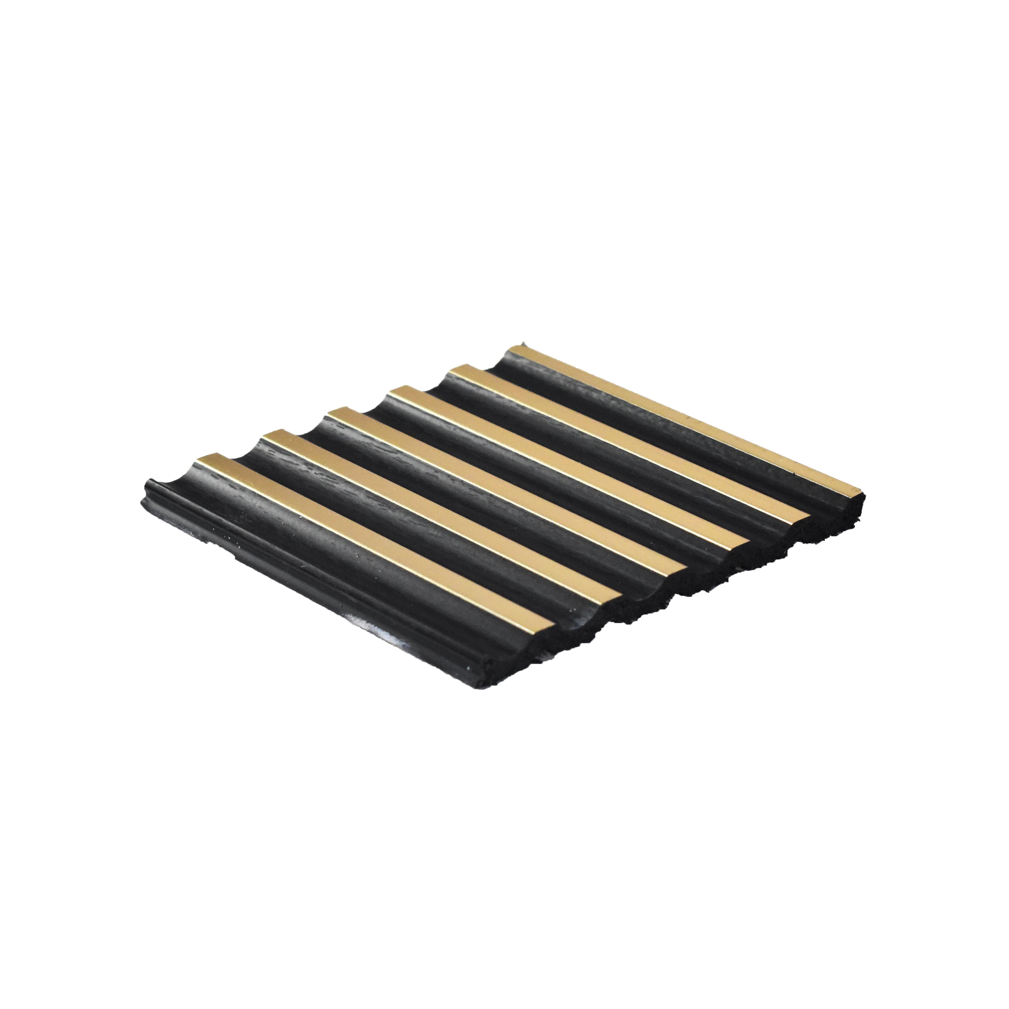 Premium Charcoal Panel Wood Louvers Black 9.5x0.32 Ft - Pn 00490