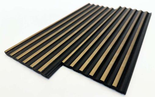 Premium Charcoal Panel Wood Louvers Black 9.5x0.32 Ft - Pn 00490