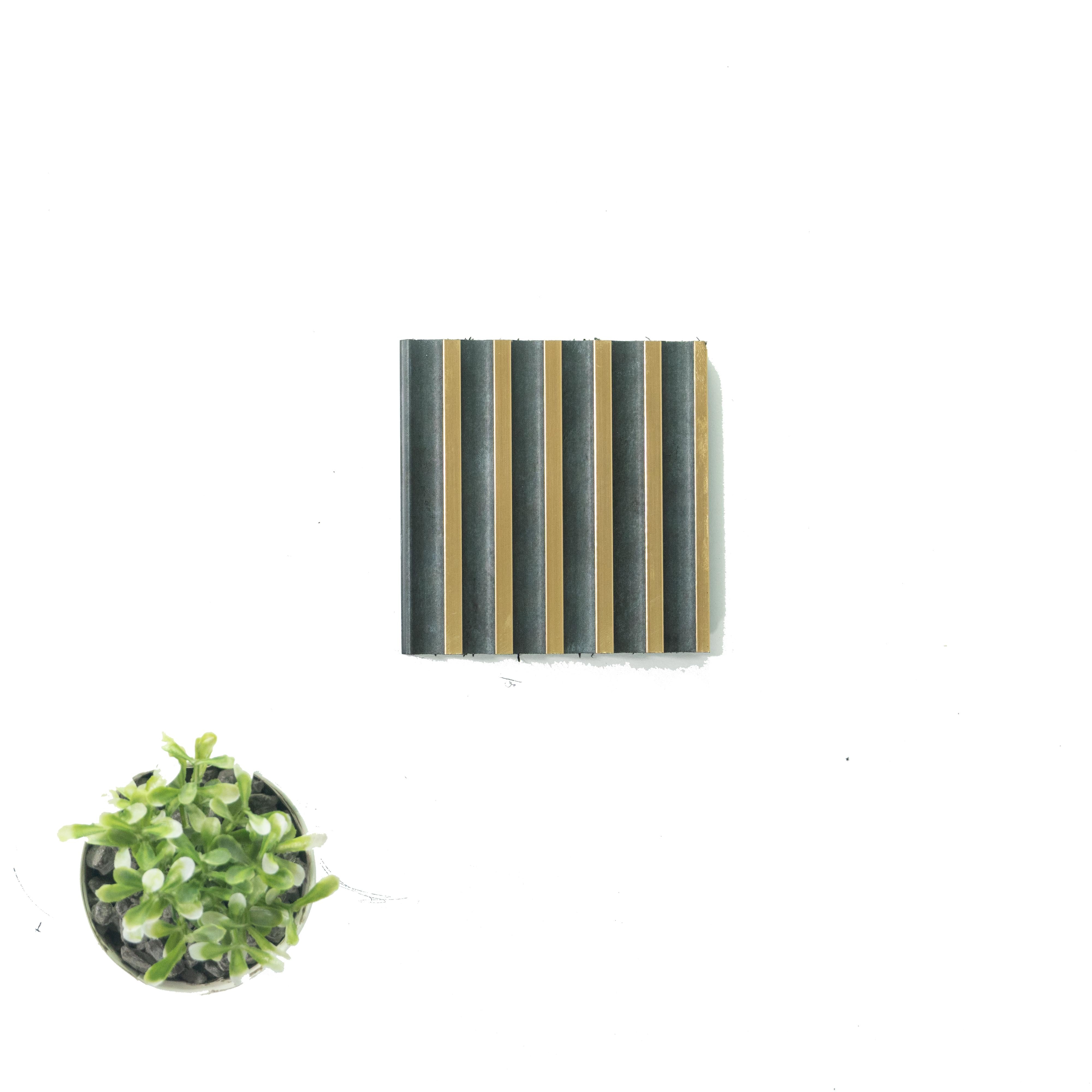 Premium Charcoal Panel Wood Louvers Black 9.5x0.32 Ft - Pn 00495