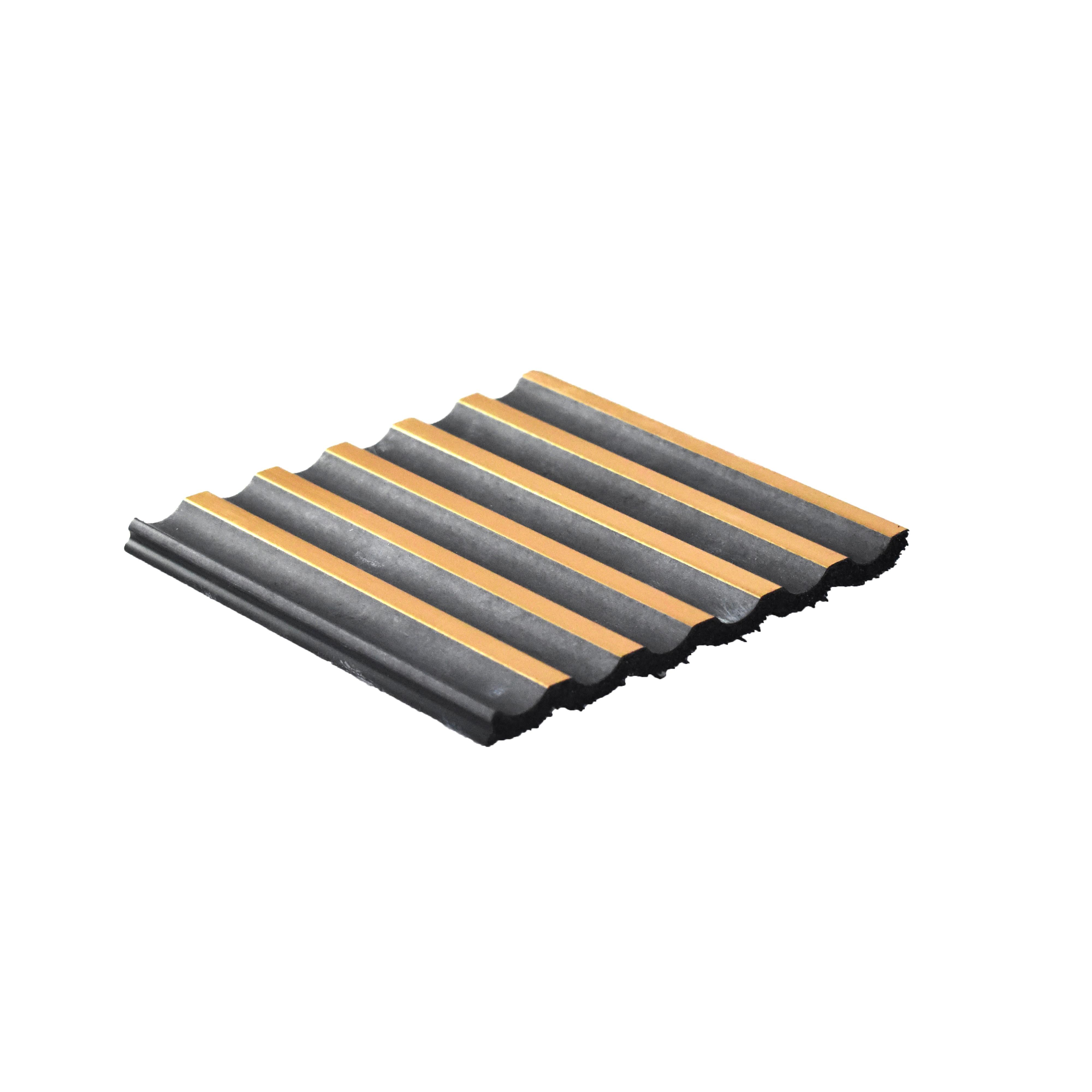 Premium Charcoal Panel Wood Louvers Black 9.5x0.32 Ft - Pn 00495