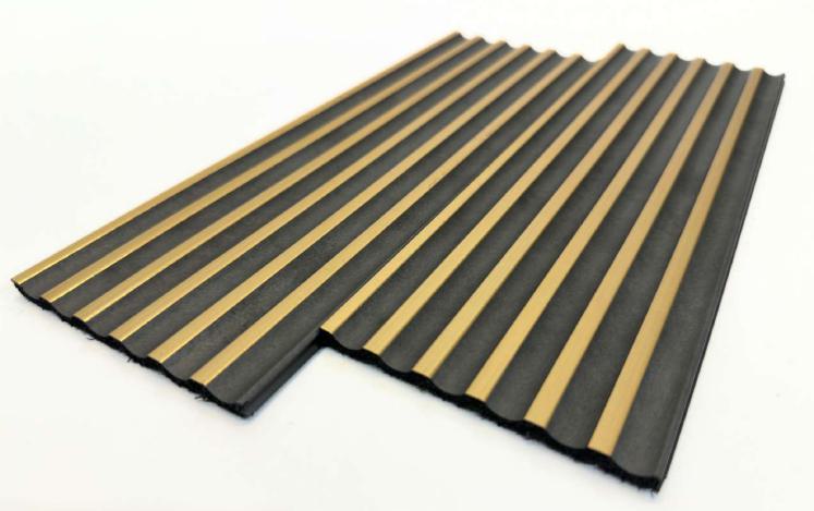 Premium Charcoal Panel Wood Louvers Black 9.5x0.32 Ft - Pn 00495