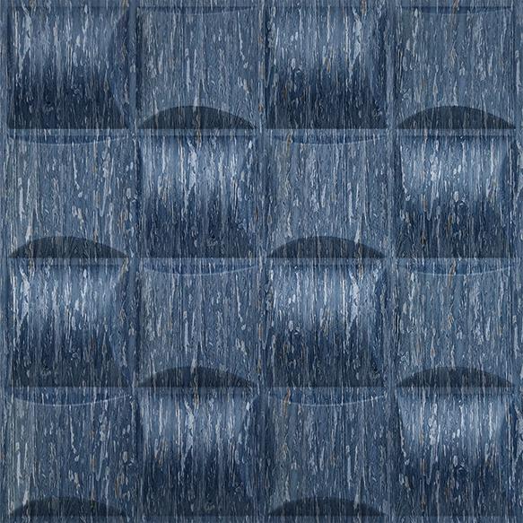 Electric Blue Block 3D Wall Panel Designer 1.6x1.6 Ft -