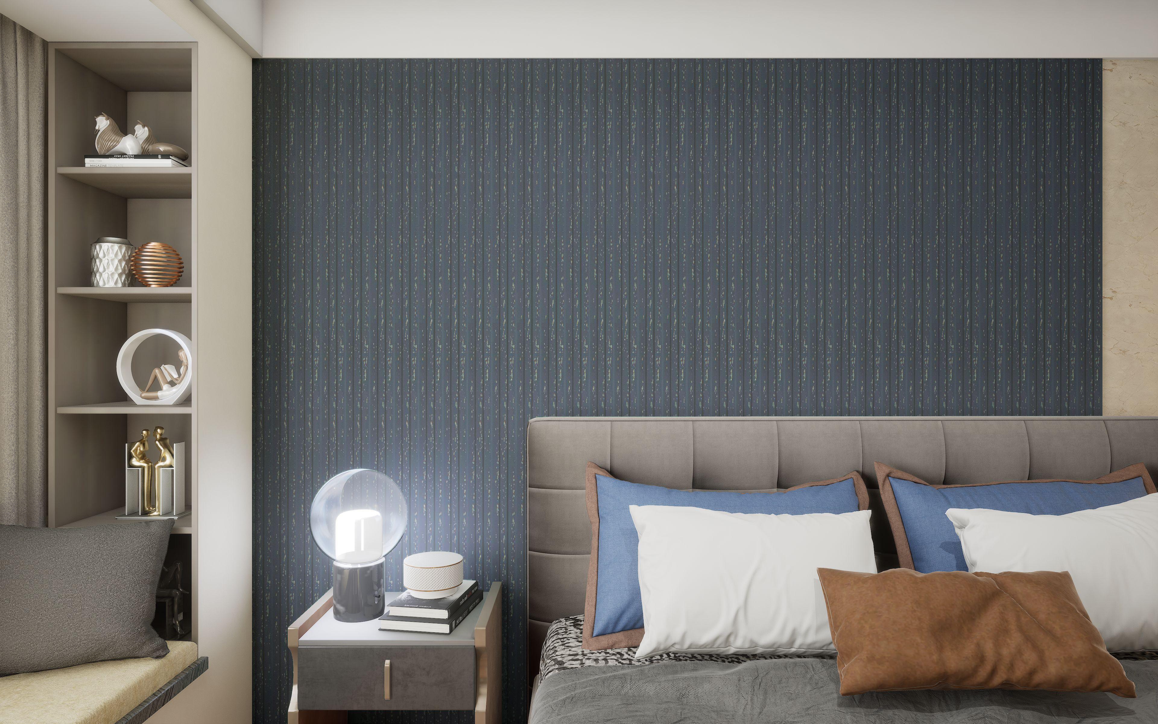 Louvers Panel Sleek & Splendid Series Plain Colors Blue 8x0.41 Ft - Sa 3010