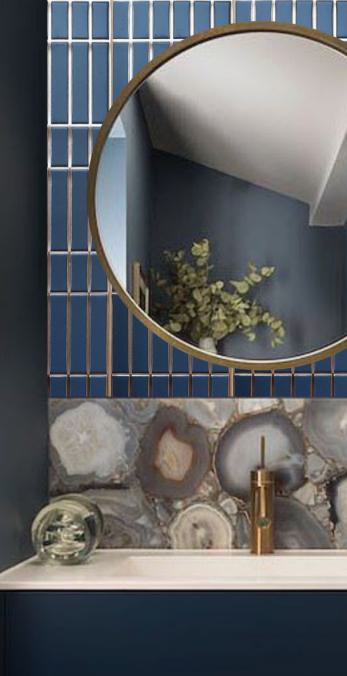 Decorative Wall Panel Designer Blue 8x2 Ft - Ed 906