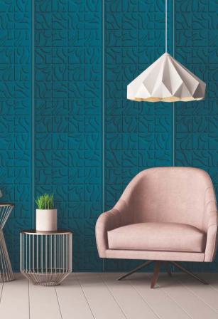 Charcoal - Based Decorative Wall Panel Designer Blue 8x2 Ft Ls 2534