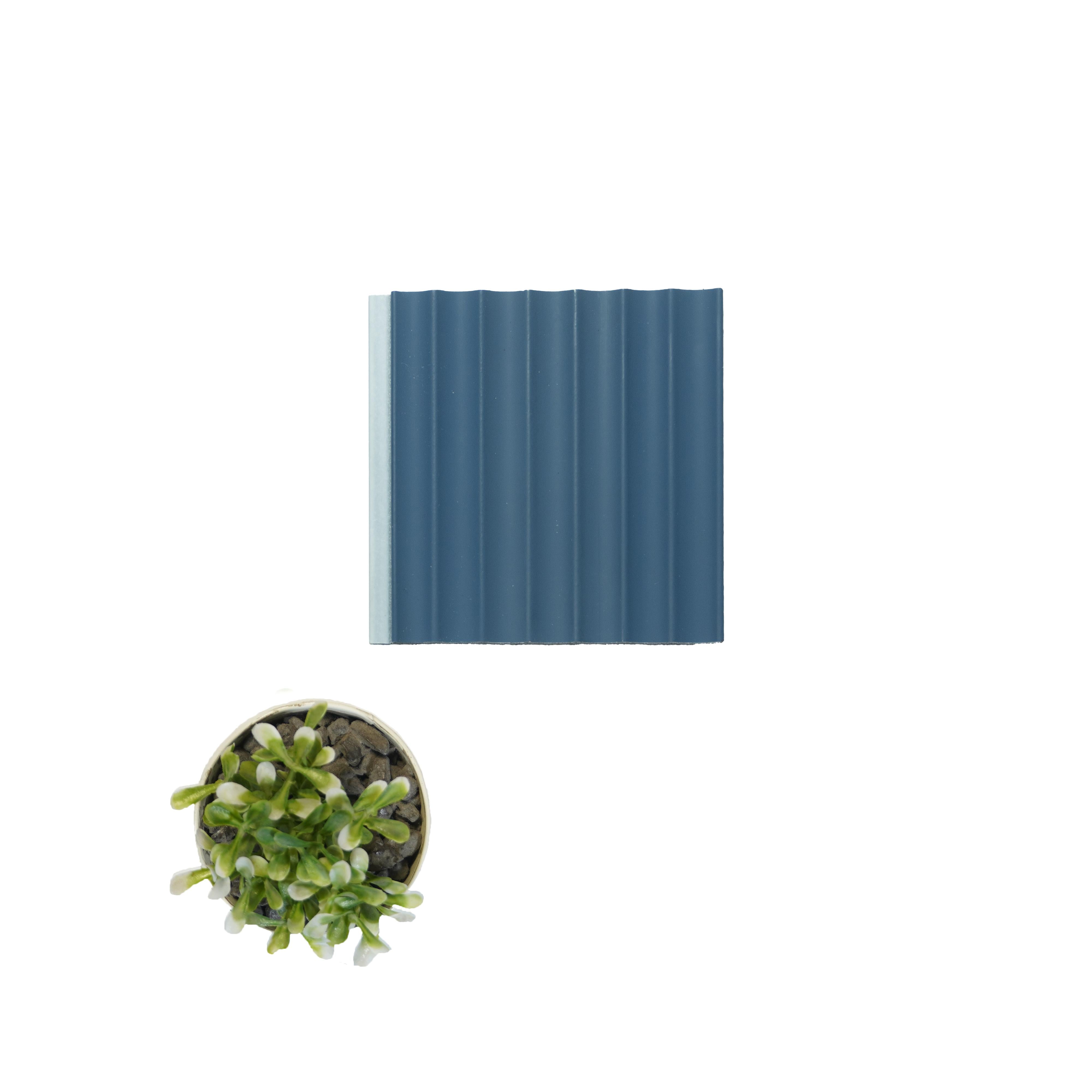 Plain Solids Charcoal Louvers Panel Colors Blue 8x0.33 Ft - Pn 00632