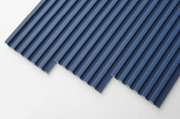 Plain Solids Charcoal Louvers Panel Colors Blue 8x0.33 Ft - Pn 03361