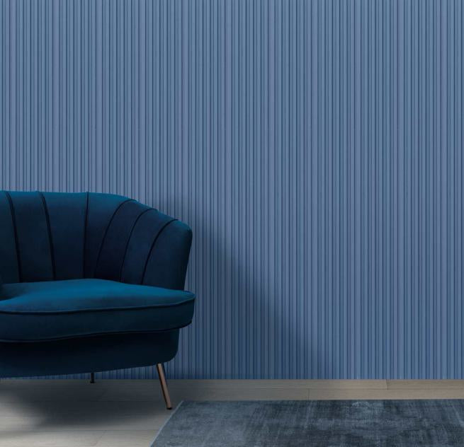 Plain Solids Charcoal Louvers Panel Colors Blue 8x0.33 Ft - Pn 03361