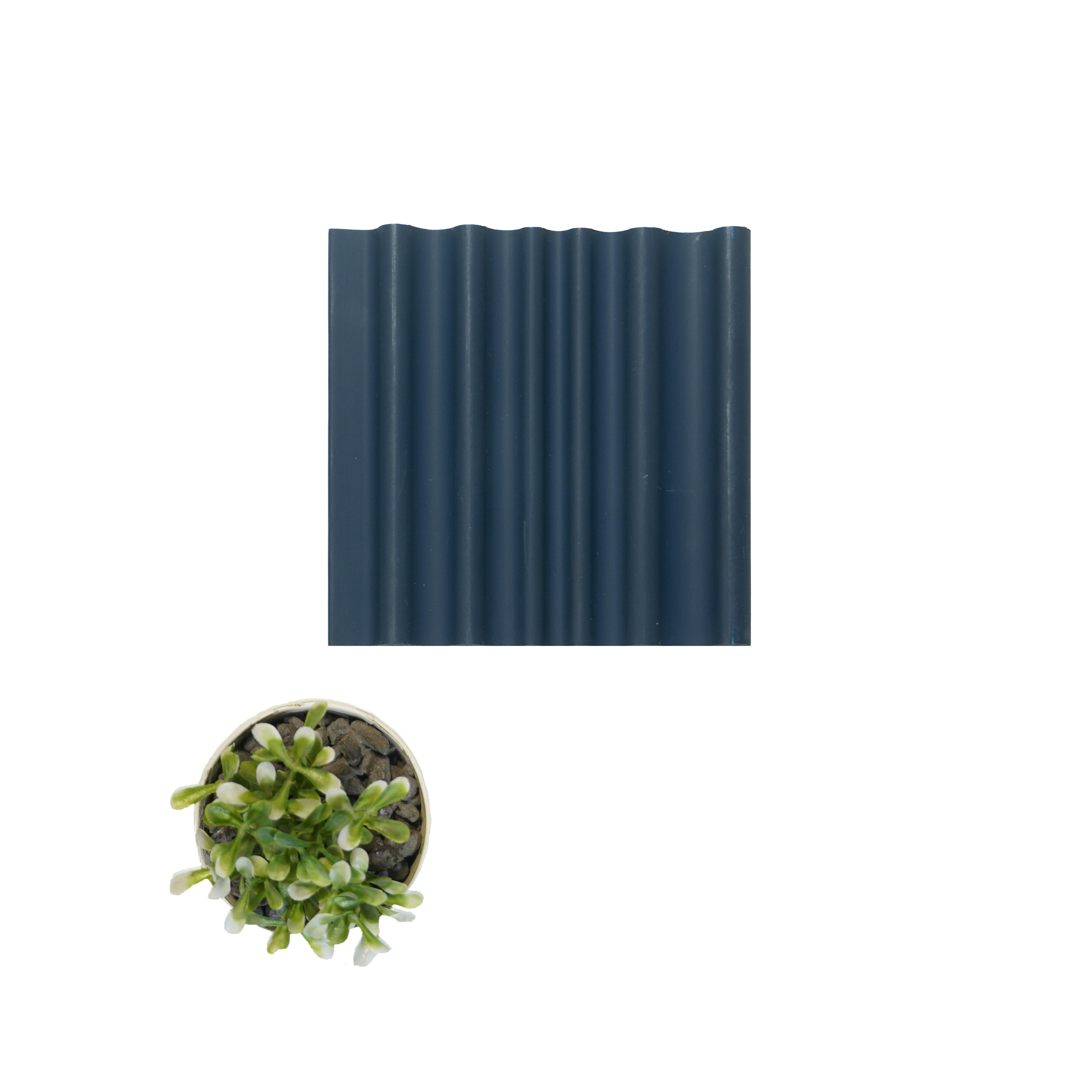 Plain Solids Charcoal Louvers Panel Colors Blue 9.5x0.4 Ft - Pn 00517
