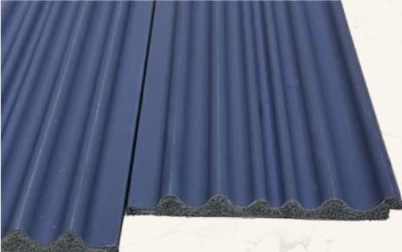 Plain Solids Charcoal Louvers Panel Colors Blue 9.5x0.4 Ft - Pn 00517