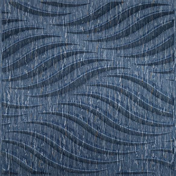 Electric Blue Swirl 3D Wall Panel Designer 1.6x1.6 Ft -