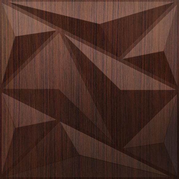 Walnut Wood Alps 3D Wall Panel Brown 1.6x1.6 Ft -
